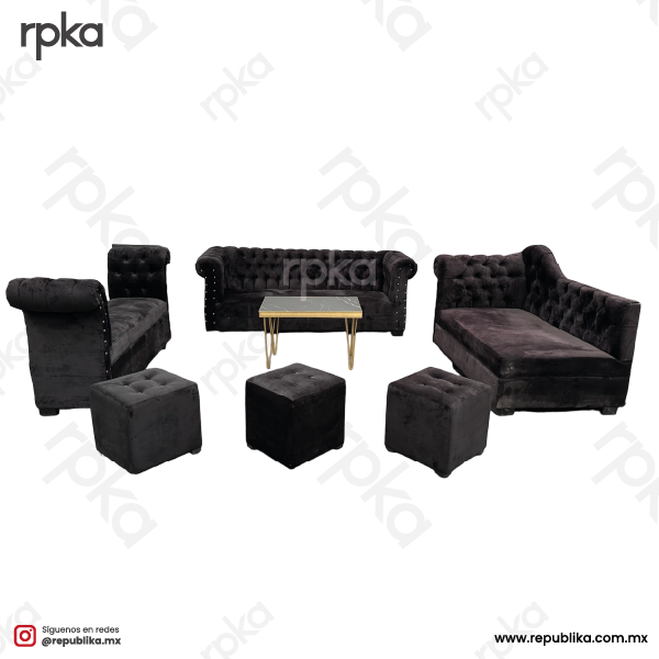 Sala Chesterfield Negra